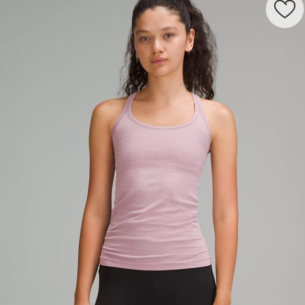 NWT lululemon Ebb to Street Tank TopLight Support, B/C Cup, Rose Blush, Size 10